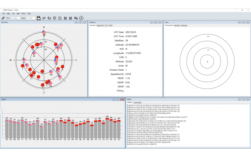 使用GNSS Viewer_V1.2工具测试和设置GN-02B GNSS模块